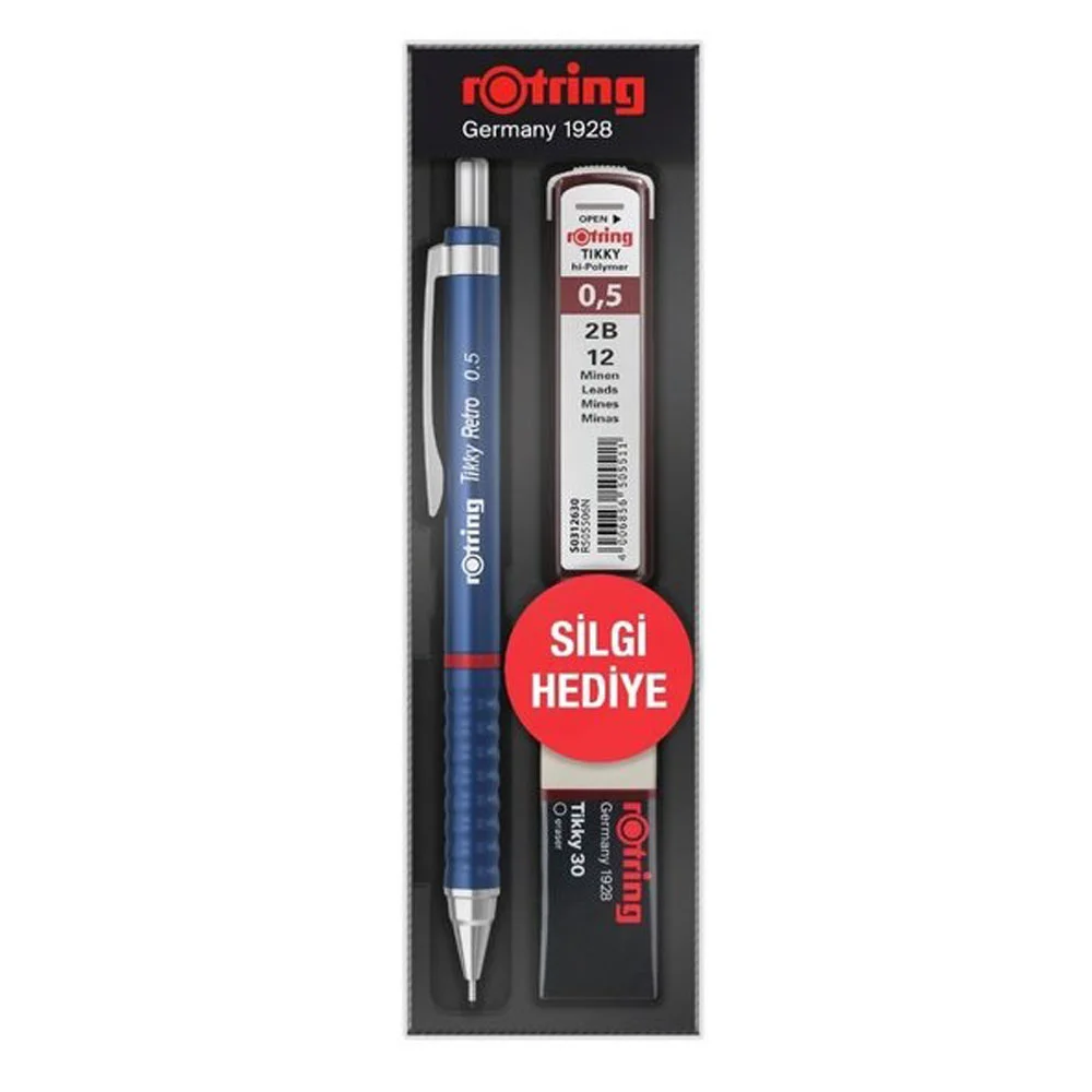 Rotring Okul Seti Tikky Retro 0.5+Min Silgi Hediyeli Mavi