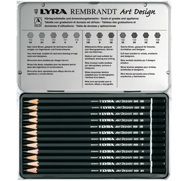 Lyra Kurşun Kalem Rembrandt Art Design Metal 12 Lİ L1111120