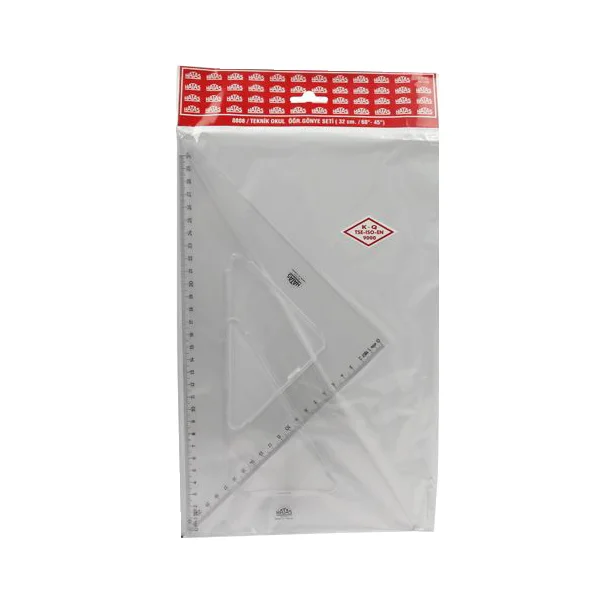 Hatas Öğrenci Gönye Seti 45-60 Derece Plastik 32 CM 0808