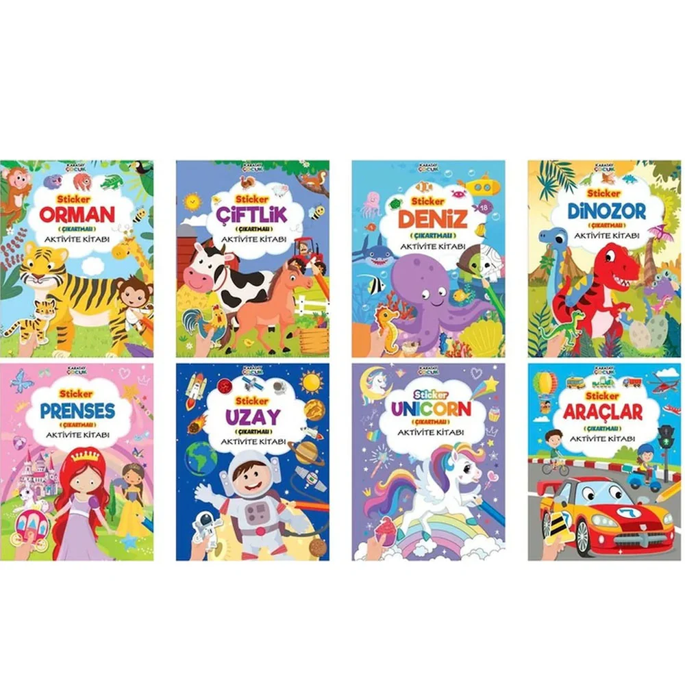 4E Sticker Çıkartmalı Aktivite Kitabı 8 Kitap