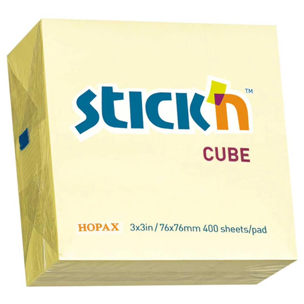 Hopax Stickn Yapışkanlı Not Kağıdı 400 YP 76x76 Sarı 21072