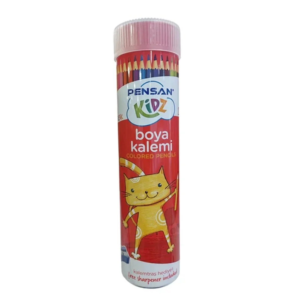 Pensan Kidz Kuruboya Tüplü 24 Renk Tam Boya Kalemi Pe98052tüp24