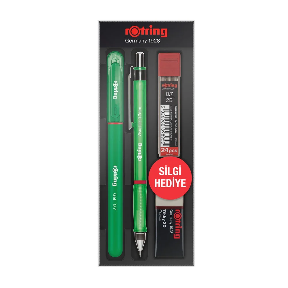 Rotring&nbsp; Visuclick + Jel Okul Seti 0.7 MM Yeşil