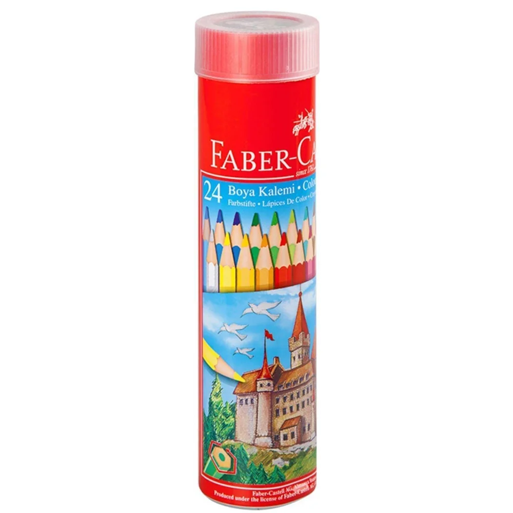 Faber-Castell Kuru Boya Kalemi Red Line Metal Tüp Kutu Tam Boy 24 Renk 5173 116524