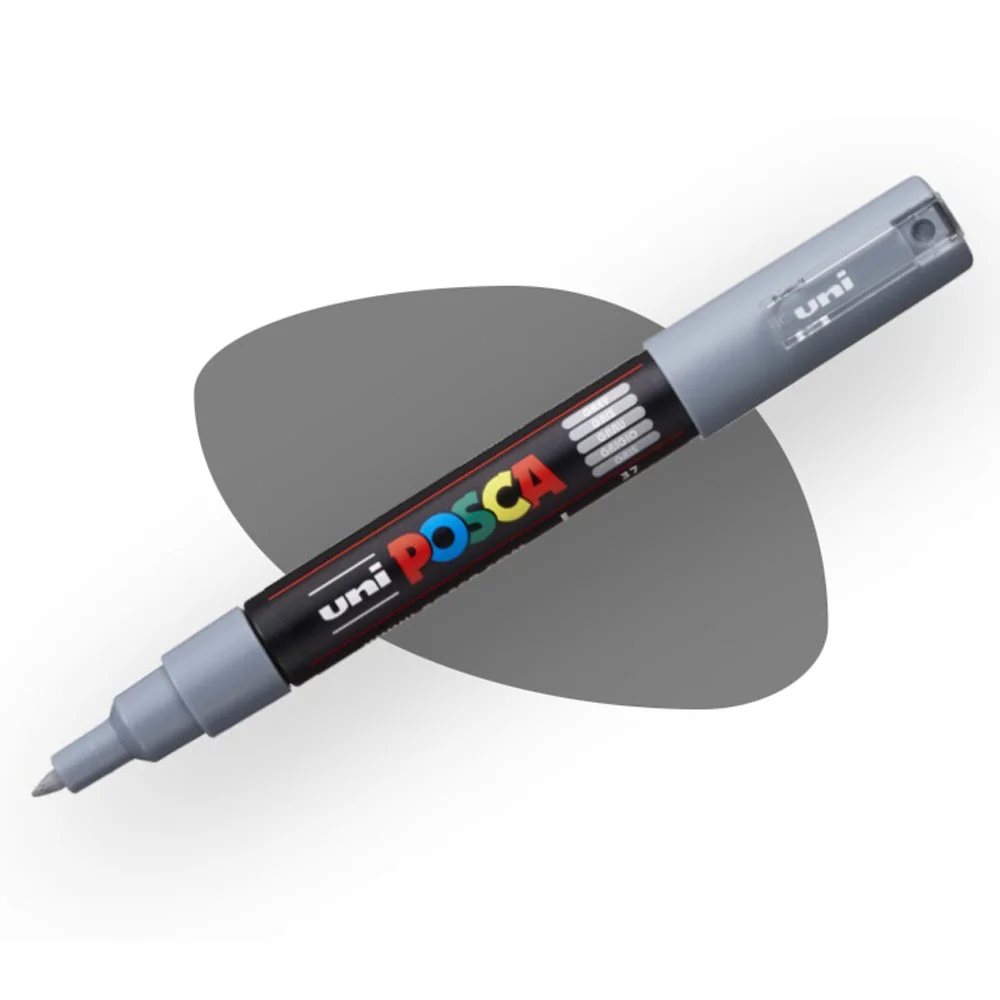 Uni-Ball Posca 0.7 Su Bazlı Boyama Markörü Gri N Pc-1M