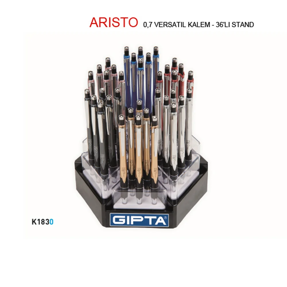 Gıpta Versatil Kalem Arısto 0.7 MM ( 36 Li Stand ) 6 Renk K1830