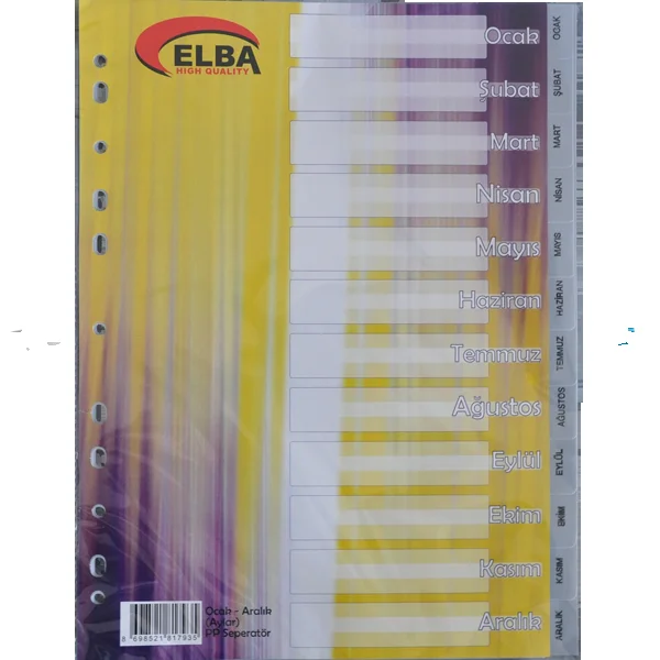 Bafix Seperatör Aylar Plastik A4