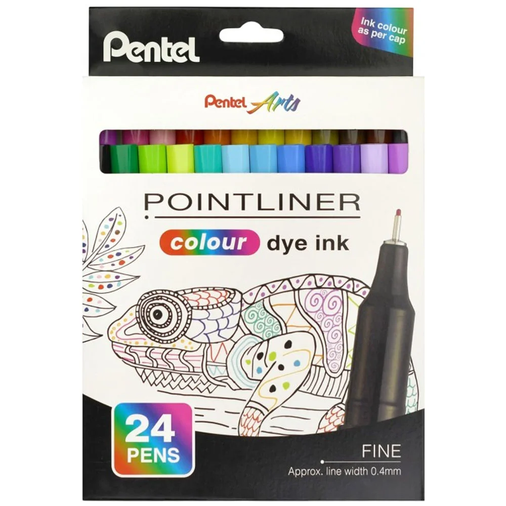 Pentel Fiber Uçlu Boya Kalemi - 0.4 Mm. 24 Renkli
