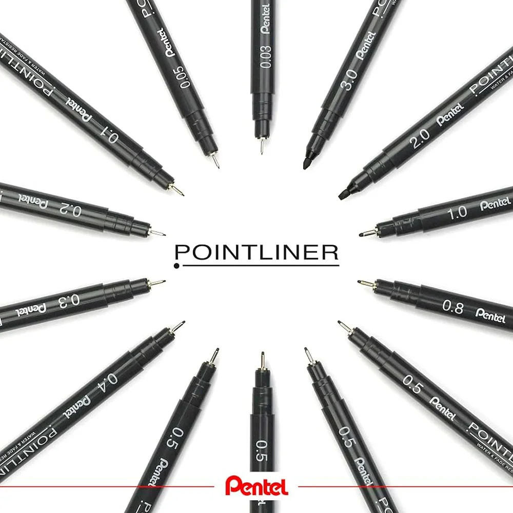Pentel Fiber Uçlu Yazı Kalemi İnce Uç 0,5 mm S20P-5A