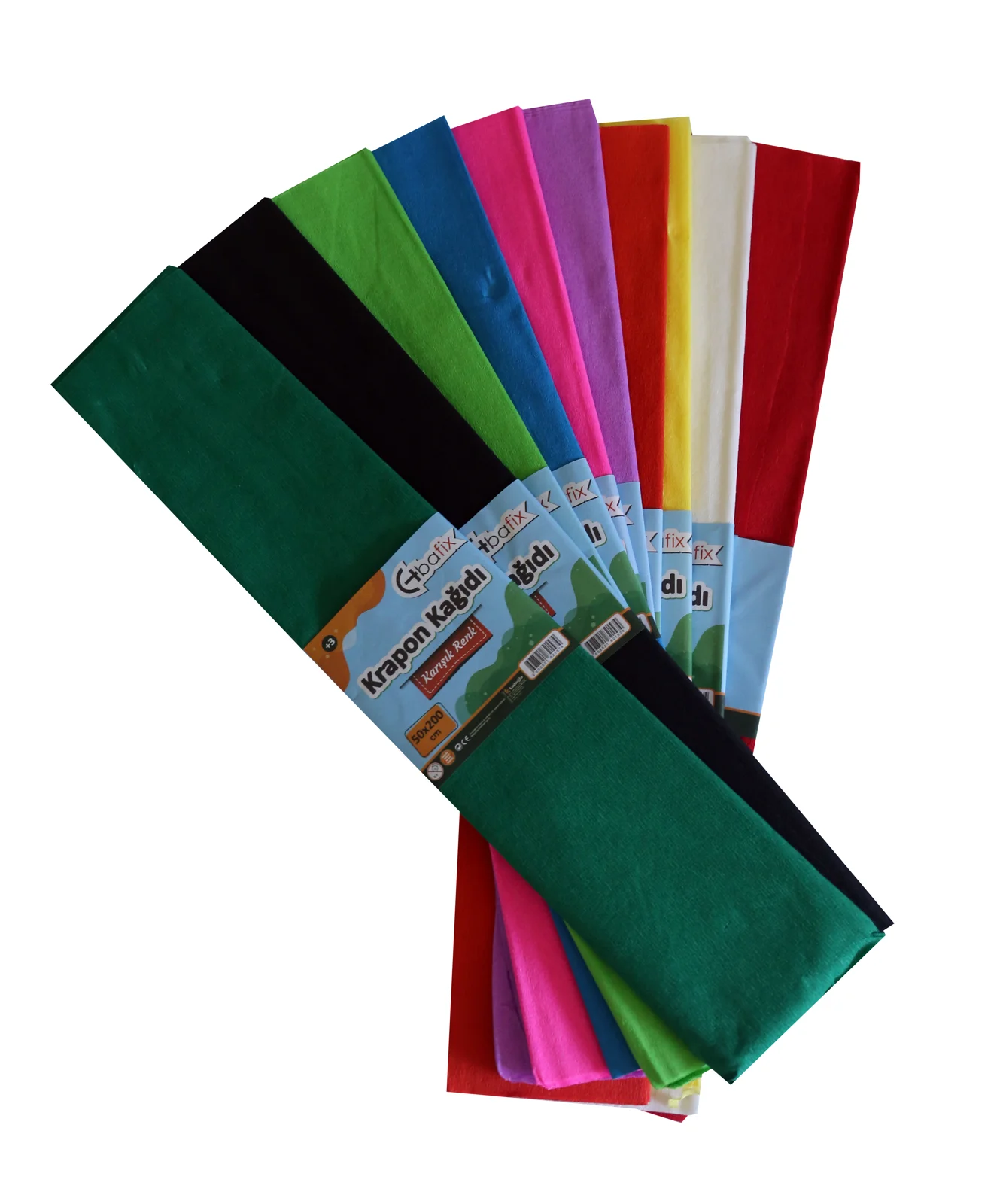 Bafix Krepon Kağıdı 10 LU 50x200 CM Karışık Renk