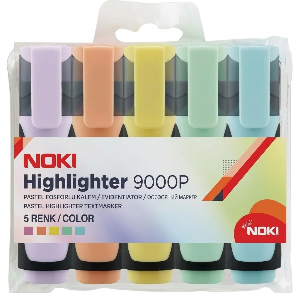 Noki Fosforlu Kalem Pastel 5 Li Pvc 9000P