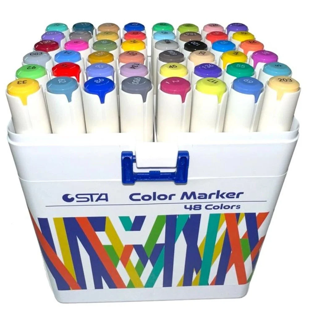 Sta Çift Uçlu Alkol Bazlı Marker 48 Li Sta-910348