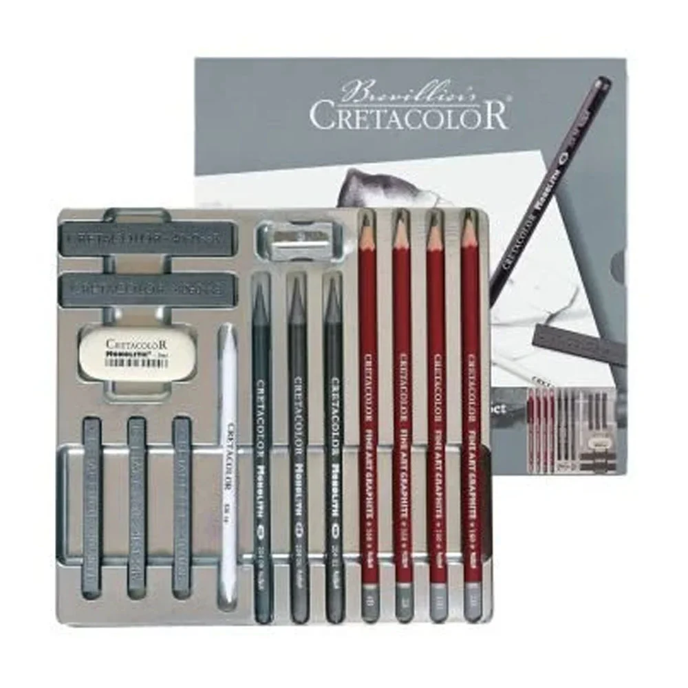Cretacolor Silver Box Premium Eskiz Seti Metal Kutu 15 Parça 40018