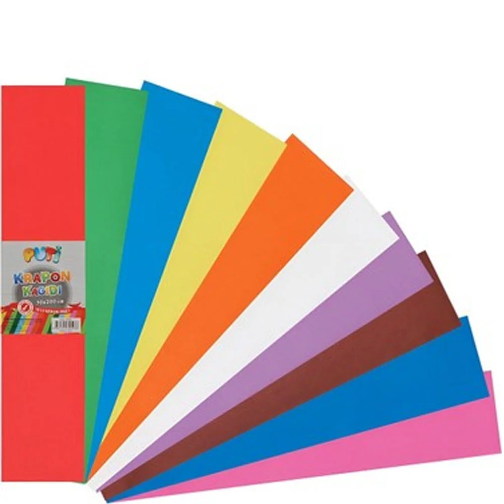Puti Krepon kağıt 50x200 CM 10 Lu Karışık Renk 5466