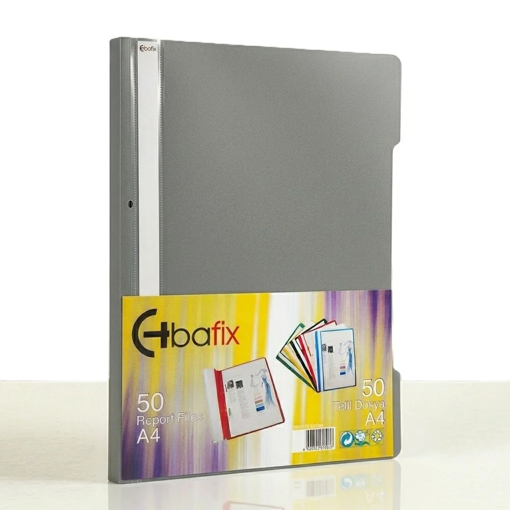 Bafix Telli Dosya Plastik XL Gri A4