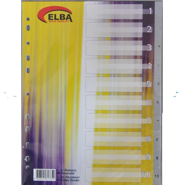 Bafix Seperatör 1-10 Rakamlı Plastik A4