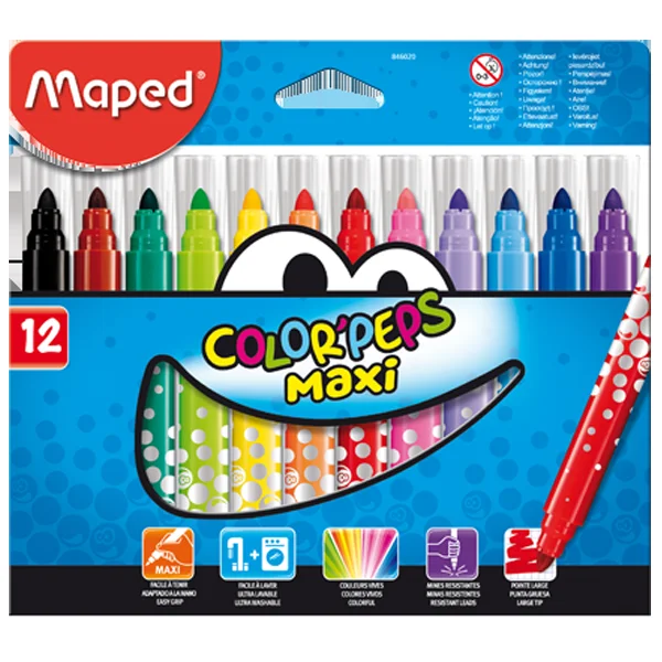 Maped Keçeli Kalem Maxi 12 Renk 846020