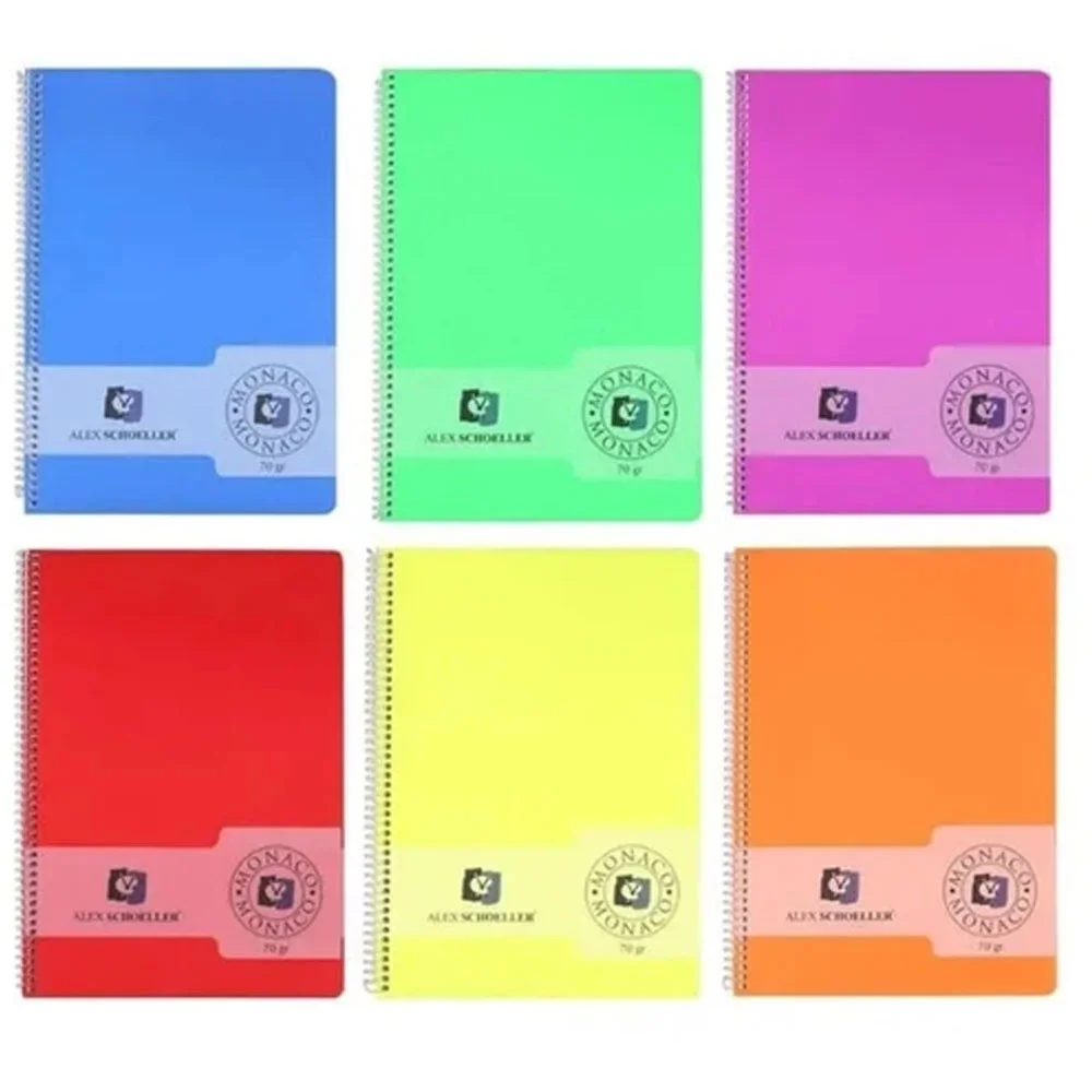 Alex ALX-0166 Çizgili-Kareli Spiralli 200 Yp Defter