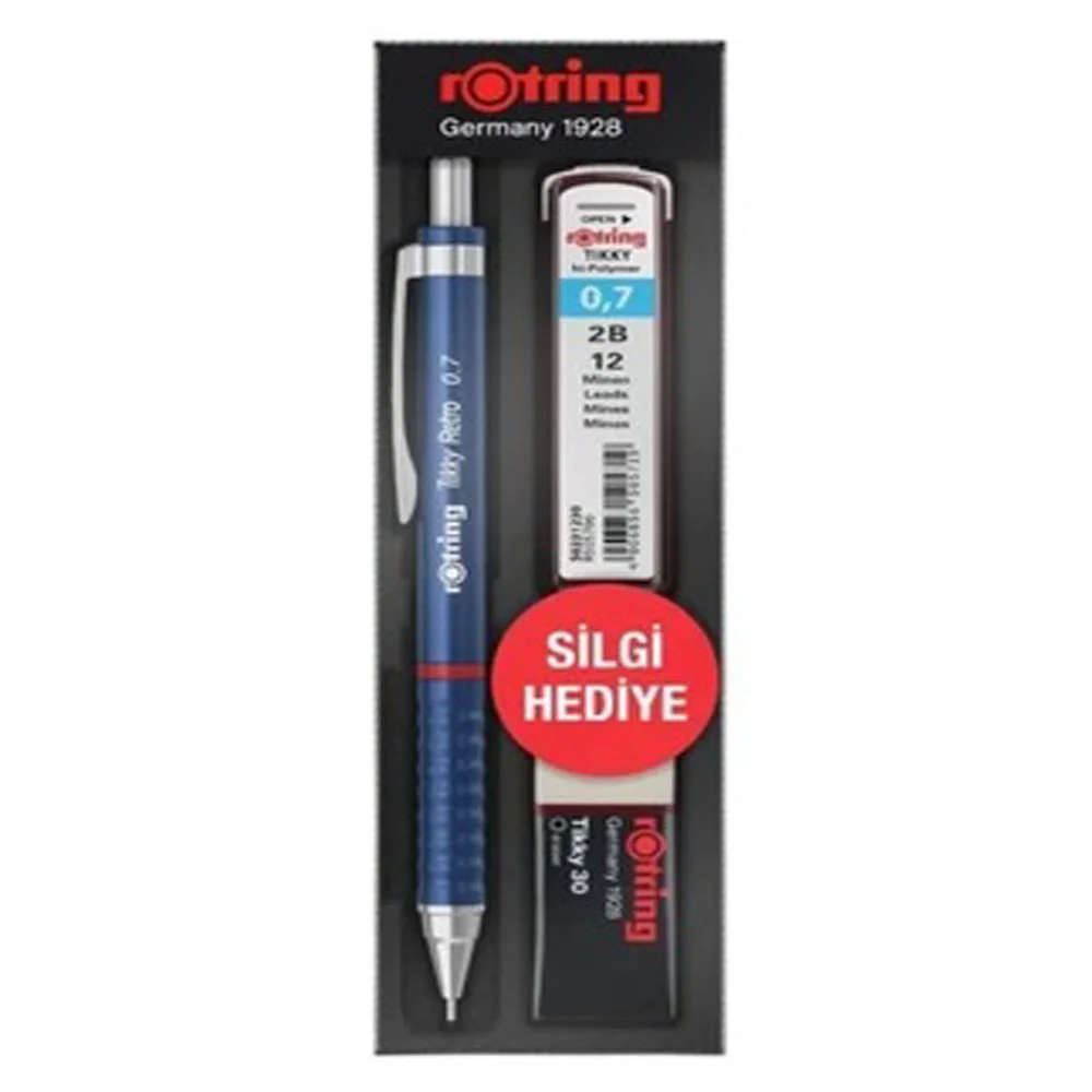 Rotring Okul Seti Tikky Retro 0.7+Min Silgi Hediyeli Mavi