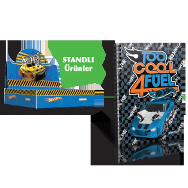 Gıpta Not Defteri Spiralli Karton Kapak ( 36 Lı Stand ) A6 Hot Wheels 5395