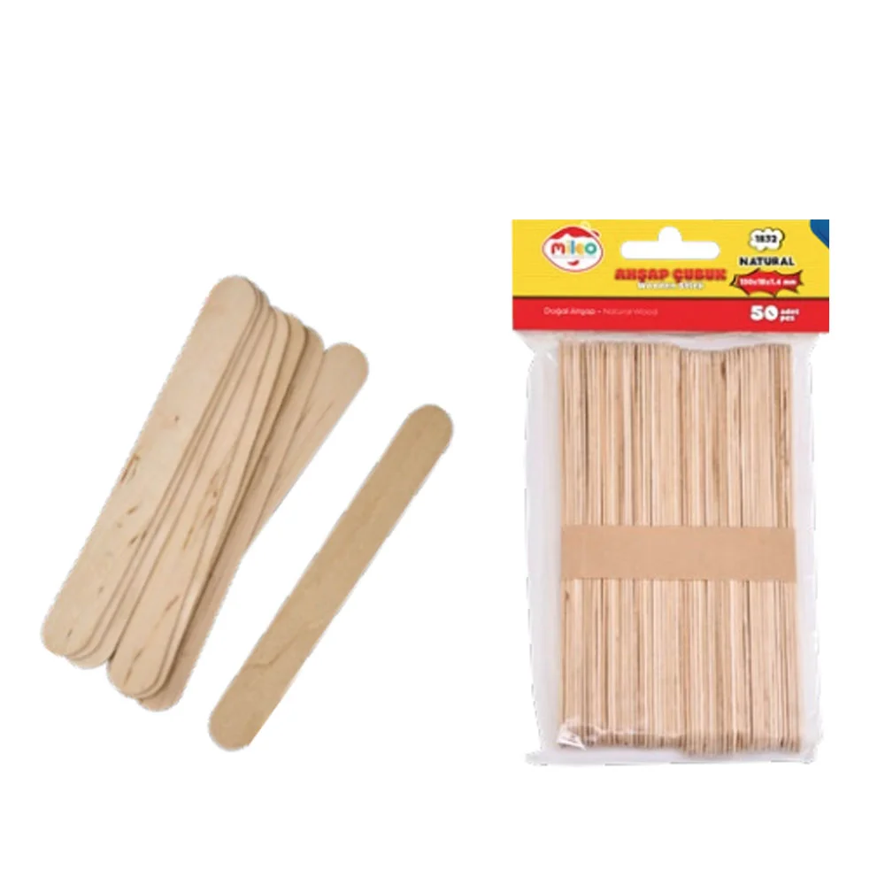 Mileo Ahşap Büyük Dil Çubuk 150x18x1,6 MM Naturel 1832