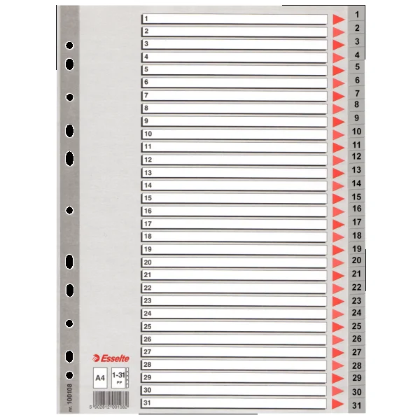 Esselte Seperatör 1-31 Rakamlı Plastik A4 100108