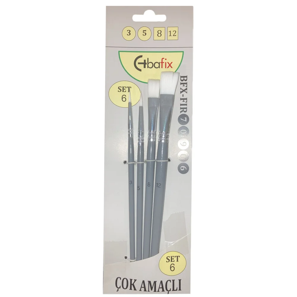 Bafix Fırça Seti Set-6 sap gri (3-5-8-12) 4 lü Bfx-Fır70906