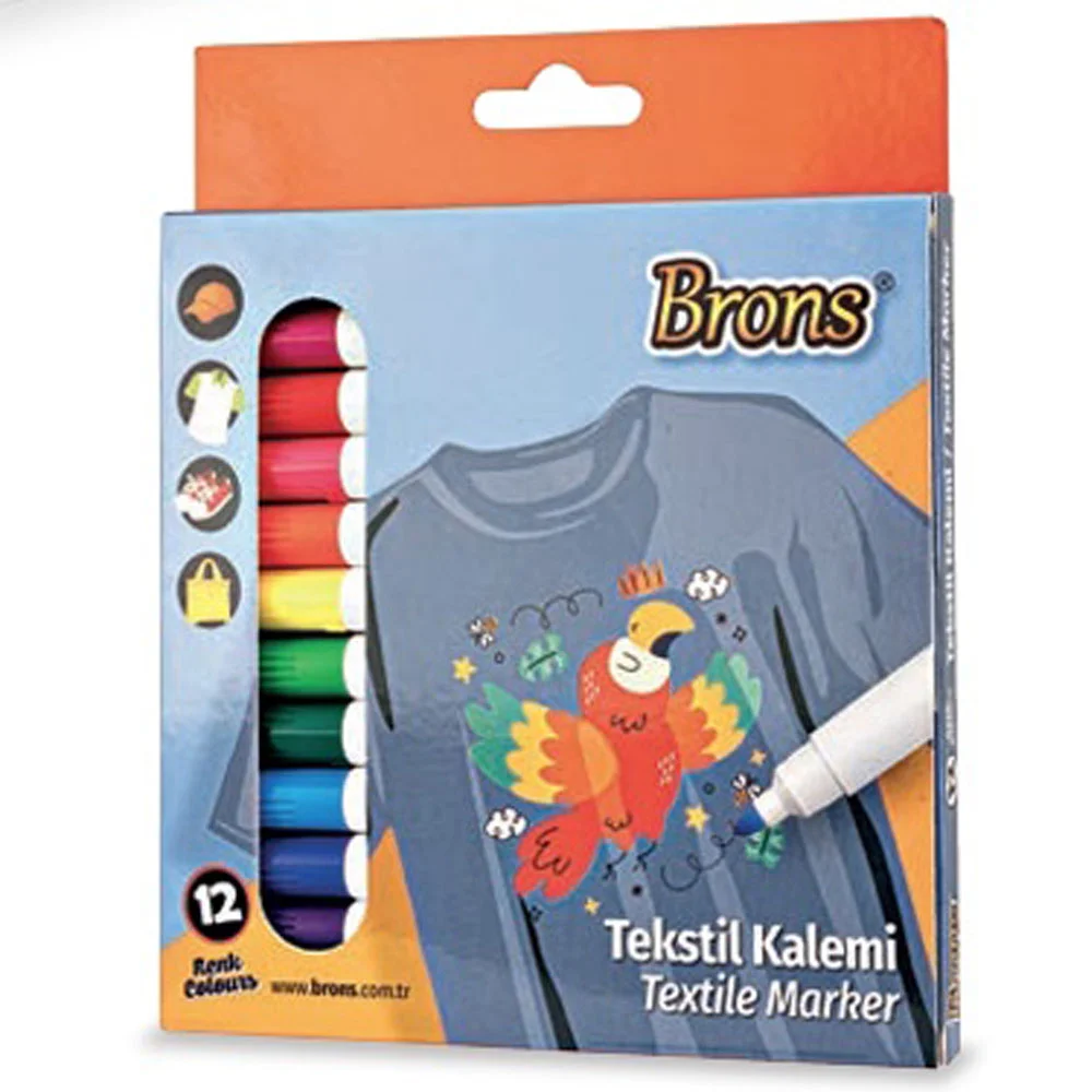 Brons Tekstil Marker 12 Li Set BR-1001