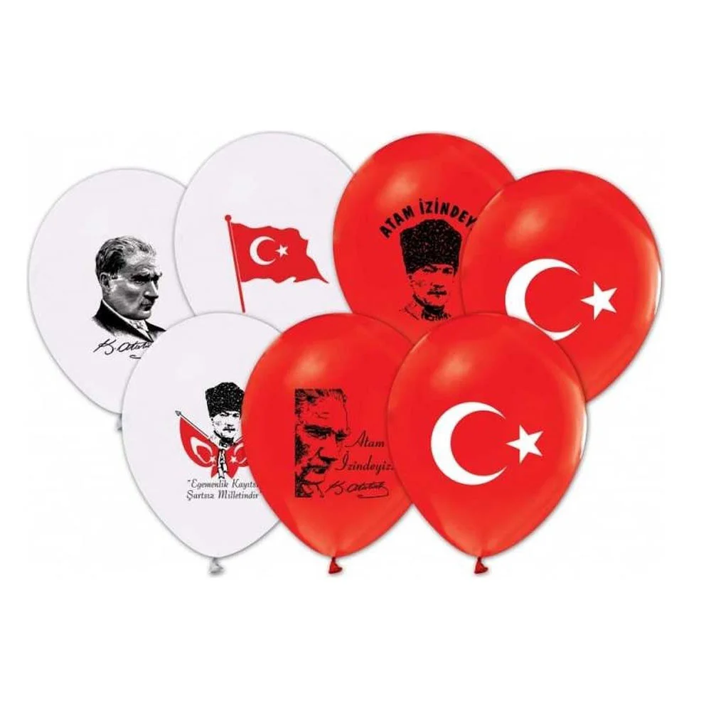 Balon 1+1 Baskılı 12" Ata-Bayrak (50lik)
