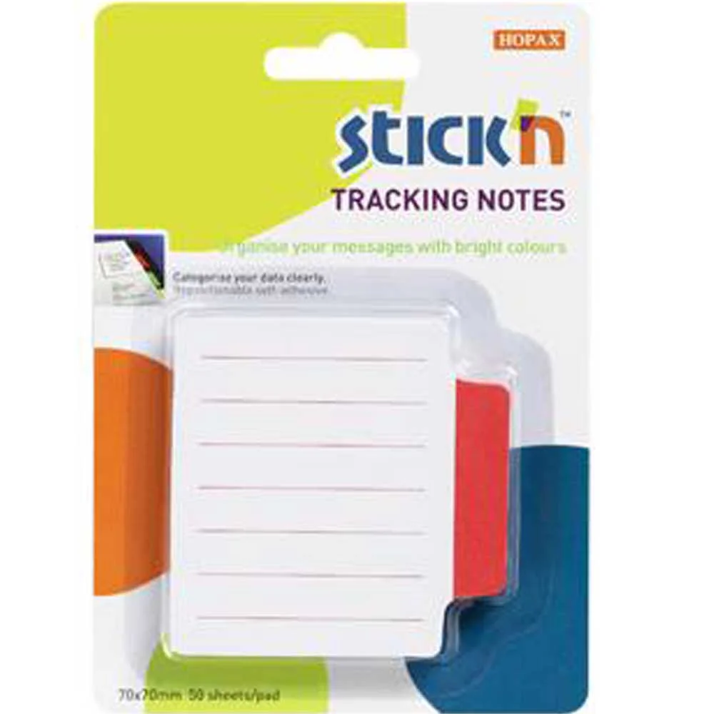 Hopax Stickn Yapışkanlı Not Kağıdı Çizgili 50 YP 70x70 Beyaz Kırmızı 21483