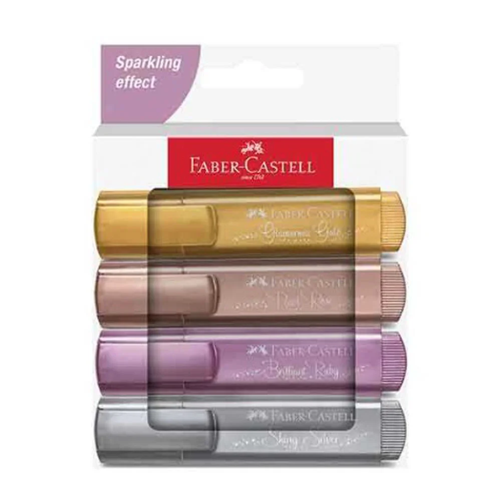 Faber-Castell Fosforlu Kalem  46 Metalik Renk 4 Lü Kart