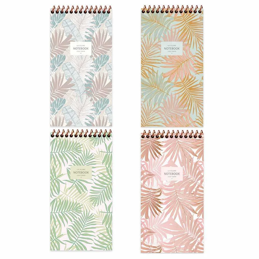 Keskin Color Defter Karton Kapak Spiralli La Plume Leaves 10x19 80 YP Çiz