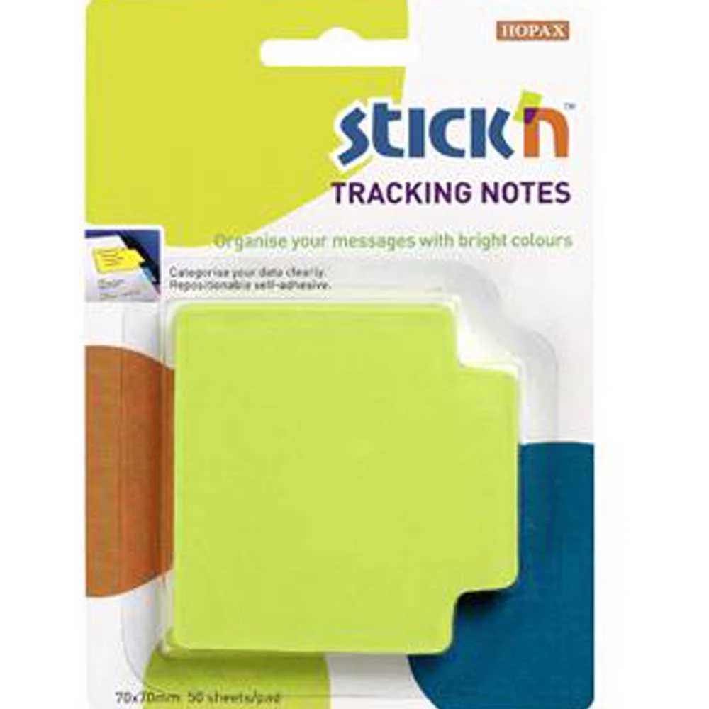 Hopax Stickn Yapışkanlı Not Kağıdı TracKing 50 YP 70x70 Fosforlu Yeşil 21480