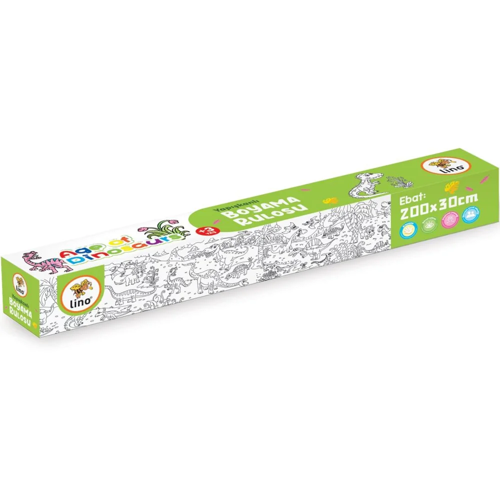 Lino Yapışkanlı Boyama Rulosu Age Of Dinosau 200x30 LS-202