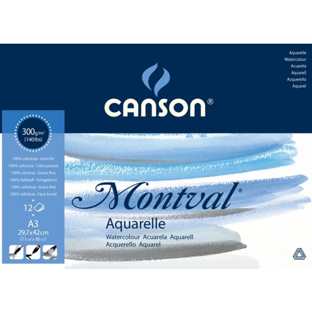 Canson Sulu Boya Bloğu Pad Canmontv 12S A3 300 GR