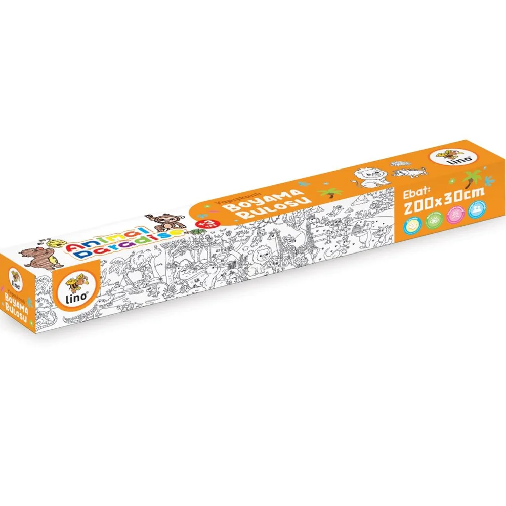 Lino Yapışkanlı Boyama Rulosu Animal Paradı 200x30 LS-201