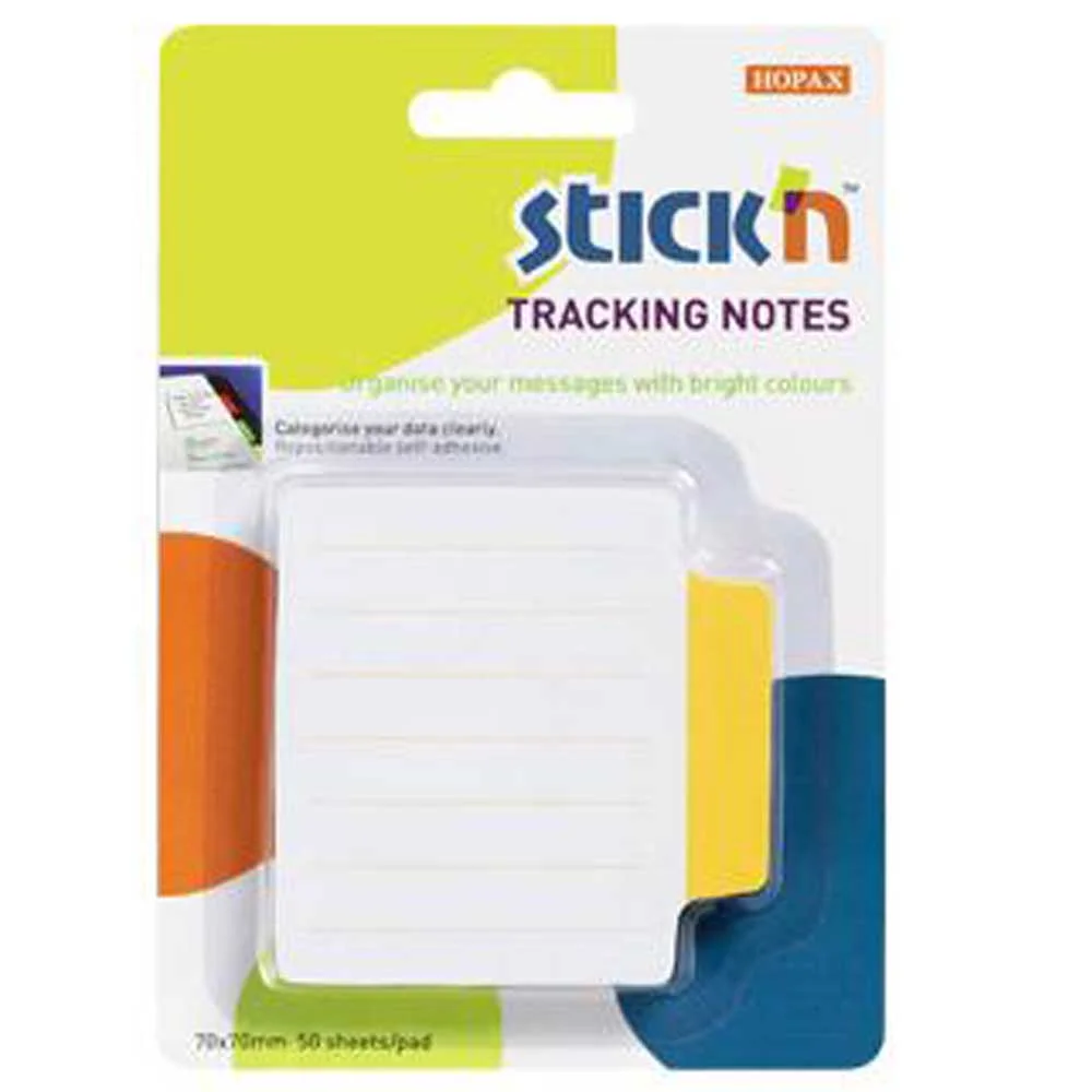 Hopax Stickn Yapışkanlı Not Kağıdı Çizgili Sep.50 YP 70x70 Beyaz Sarı 21484