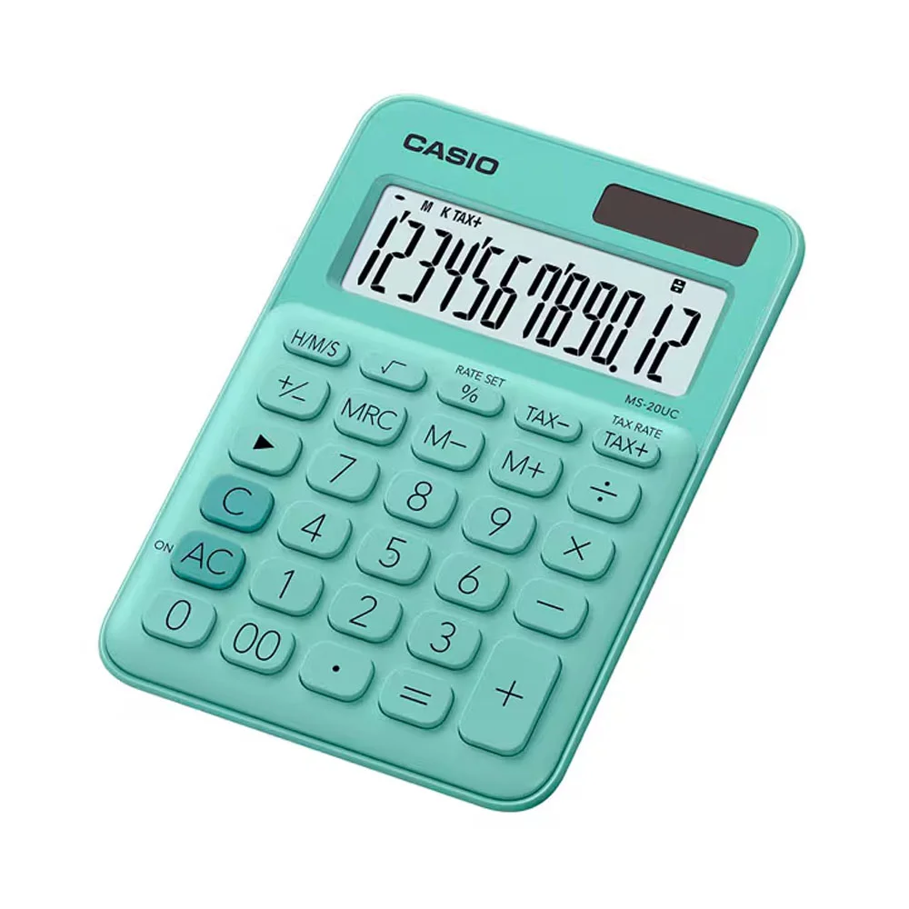 Casio Hesap Makinesi 12 Hane Ms-20uc-gn Yeşil Masaüstü