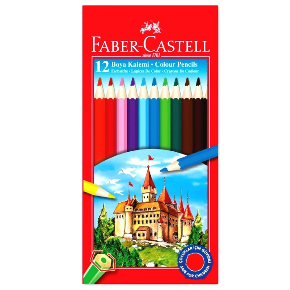 Faber-Castell Kuru Boya Kalemi Red Line Karton Kutu Tam Boy 12 Lİ 5171 116312