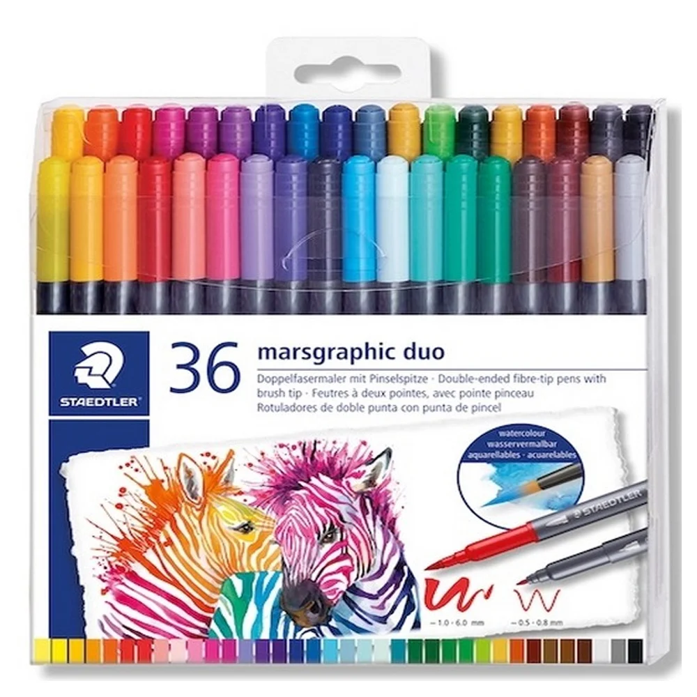 Steadtler MarsGraphic Duo Fırçalı keçeli Kalem 1.0-6.0mm 36 lı
