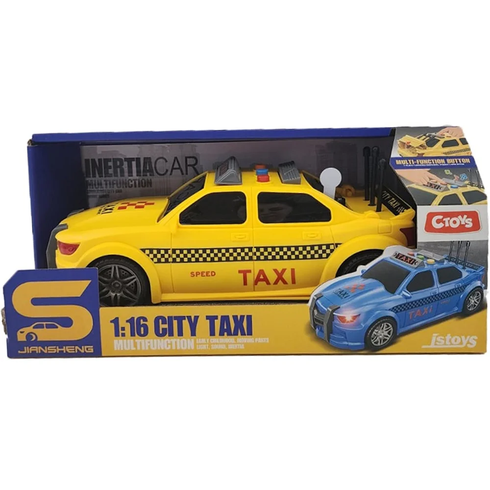 Ctoy&nbsp;Oyuncak&nbsp;Işıklı Ve Sesli Sürtmeli Taxi