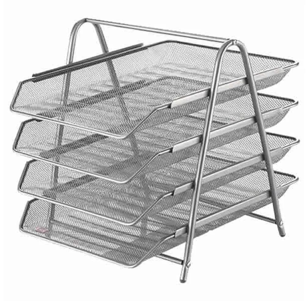 Bafix Evrak Rafı Metal Perforeli 4 Lü Gri BFX-MER9206G