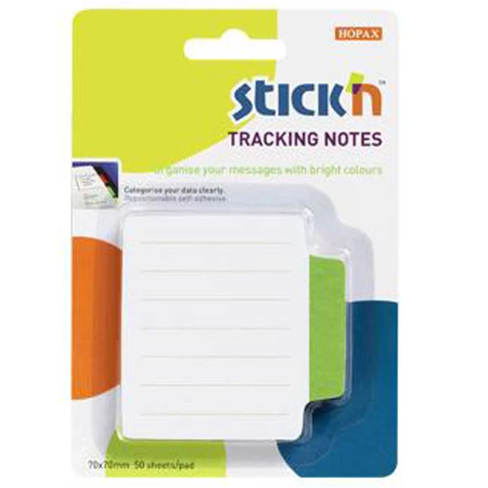 Hopax Stickn Yapışkanlı Not Kağıdı Çizgili Sep.50 YP 70x70 Beyaz Yeşil 21486