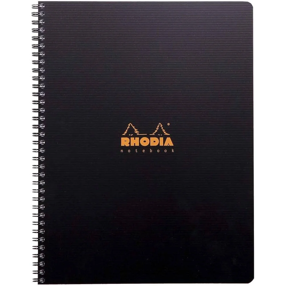 225x297 MM A4+Çizgili Defter Siyah Kapak Yandan Spiralli 80 YP 5 Li