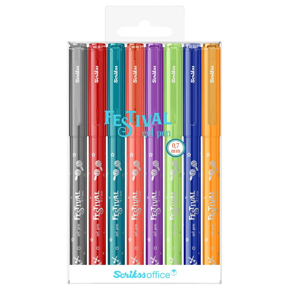 Festıval Jel Kalem 0.7 MM Vivid Renkler 8 Li Blister