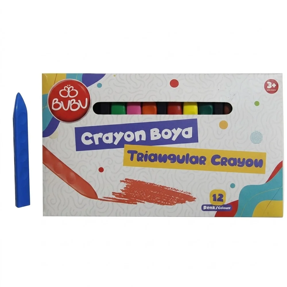 Bu-Bu Oluklu Crayon 12 Renk Bubu-Cr0003