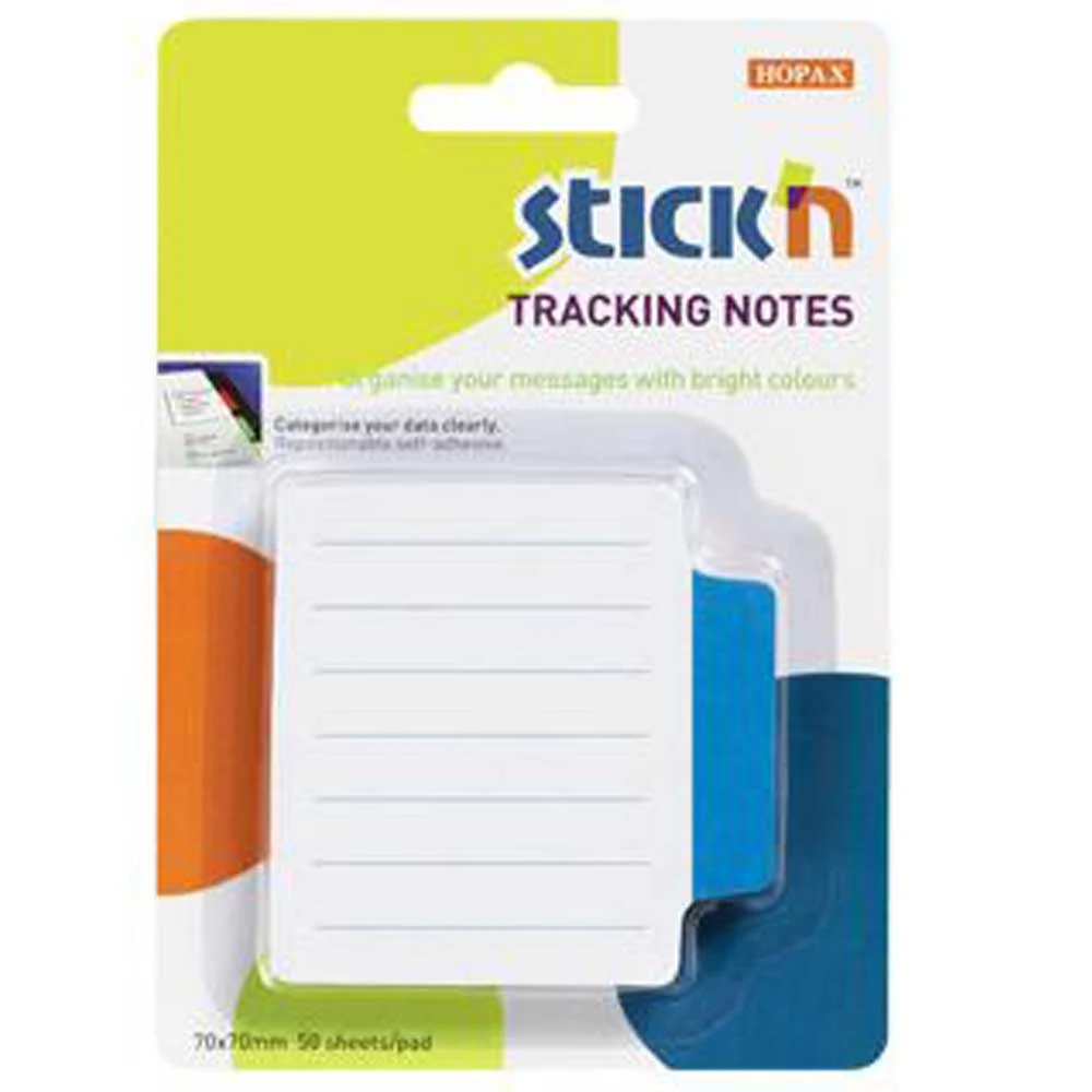 Hopax Stickn Yapışkanlı Not Kağıdı Çizgili Sep.50 YP 70x70 Beyaz Mavi 21485