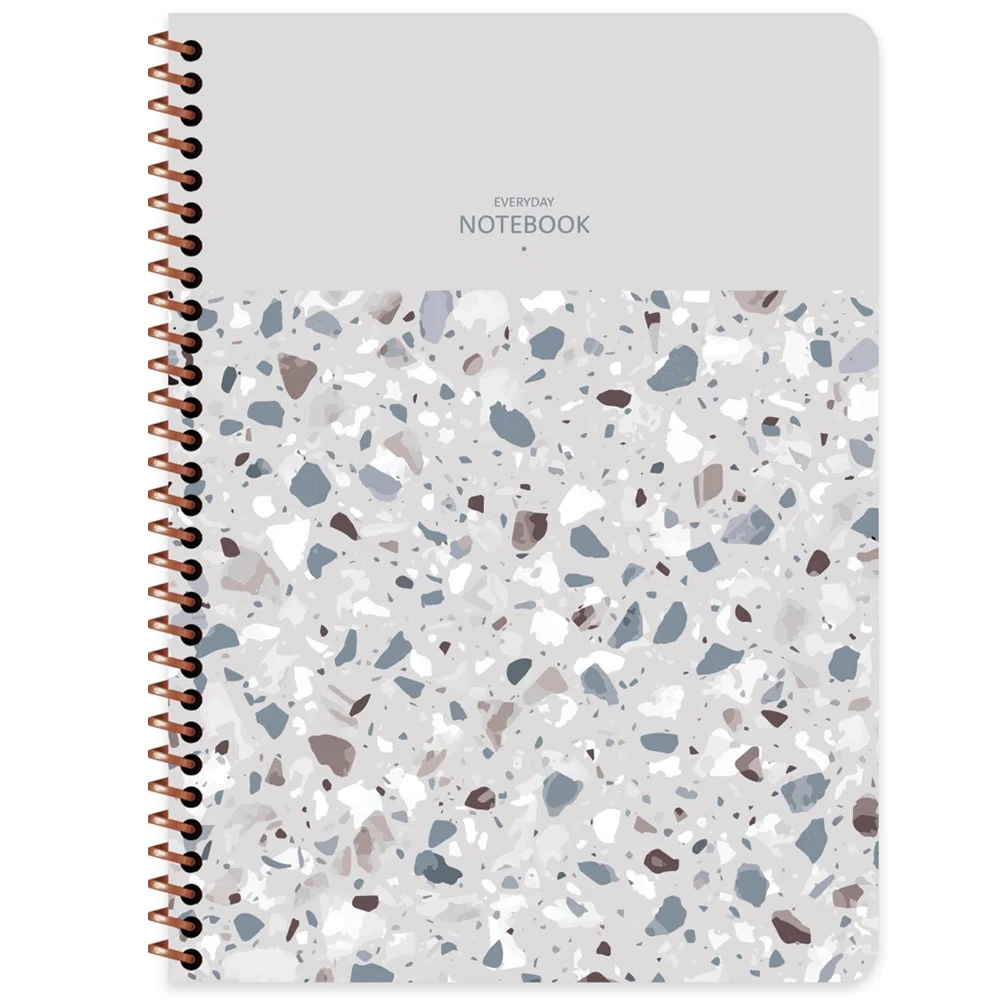 Keskin Color Defter Plastik Kapak Spiralli Terazzo 16,5x22,5 80 YP Kar.