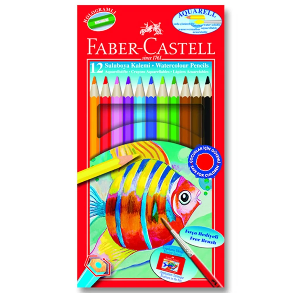 Faber-Castell Sanatsal Kuru Boya Aquarell 12 Renk Karton Kutu