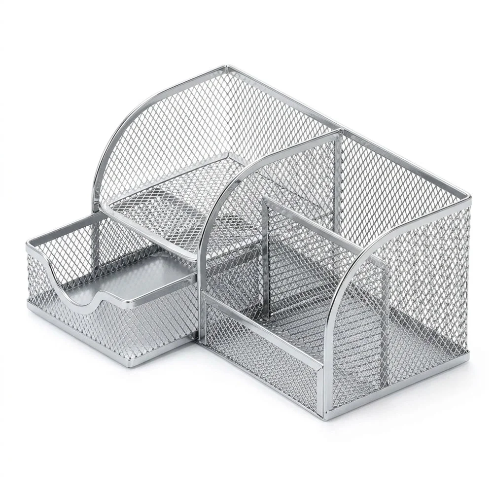 Bafix Metal Kalemlik 4 Bölmeli Gri Mmk7023G